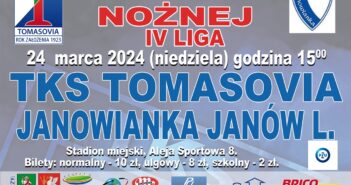 W niedzielę piłkarze Tomasovii zagrają z Janowianką Janów Lubelski